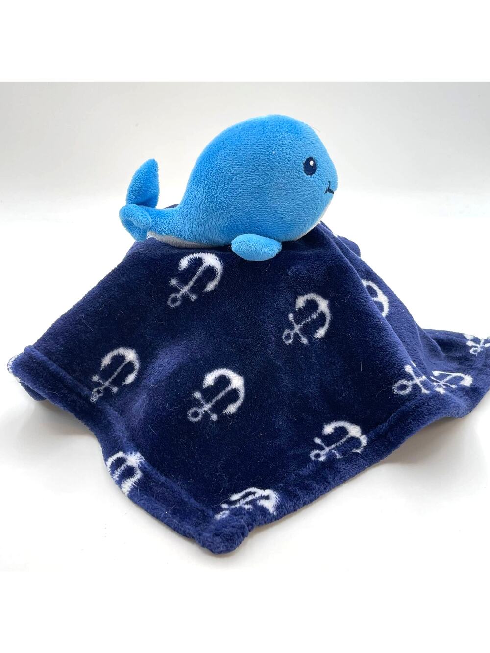 HB Hudson Baby 14" Whale Anchor Nautical Plush Blue Lovey Security Blanket